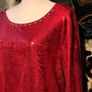 NWOT: Red Bling Metallic Ruby Road Dress